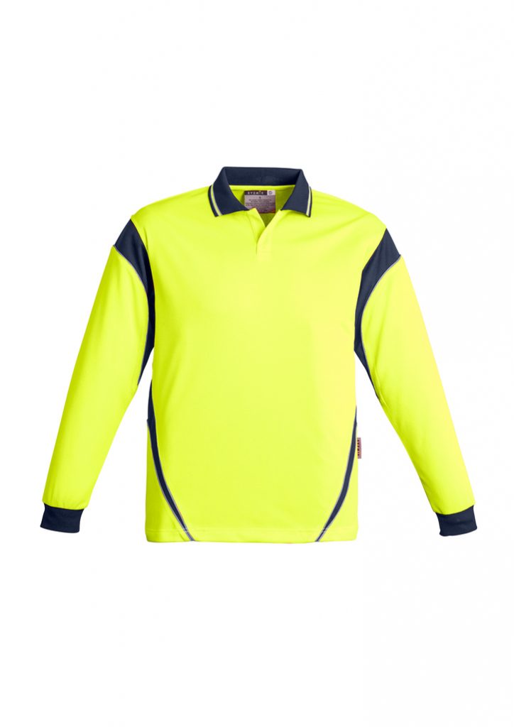 Mens Aztec Long Sleeve Polo